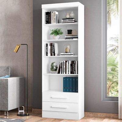 Livreiro Oslo Com Prateleiras Para Livros Branco (2 Unidades)