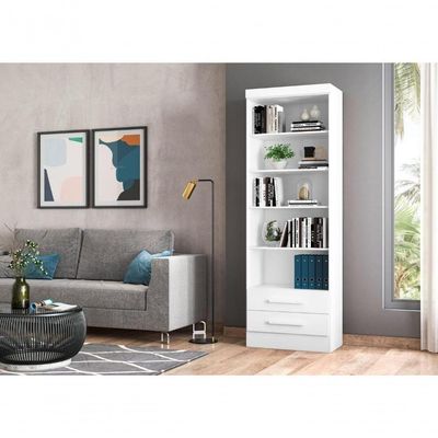 Livreiro Oslo Com Prateleiras Para Livros Branco (2 Unidades)