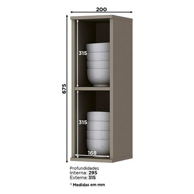 Armário Aéreo Nicho Connect 20 Cm Duna – Henn