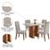 Conjunto De Mesa Sala De Jantar Tampo Com Vidro Mond 1,20m 4 Cadeiras Bele Veludo Viero Madeirado