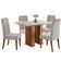 Conjunto De Mesa Sala De Jantar Tampo Com Vidro Mond 1,20m 4 Cadeiras Bele Veludo Viero Madeirado
