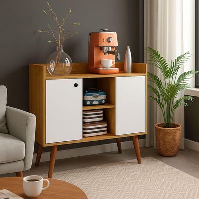 Aparador Cairo Freijó Branco Fiorello 80x71x36 Cm - Moderno E Elegante