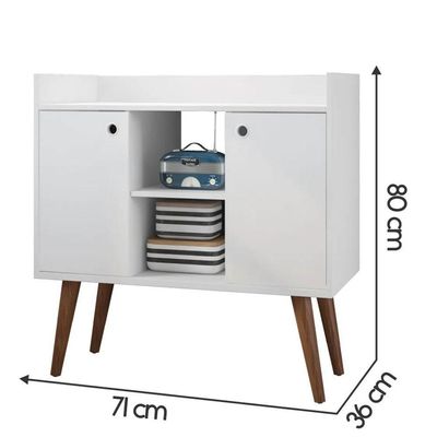 Aparador Cairo Freijó Branco Fiorello 80x71x36 Cm - Moderno E Elegante