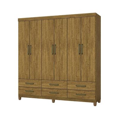 Guarda Roupa Casal D22 6 Portas 6 Gavetas Carioca Móveis Cinamomo