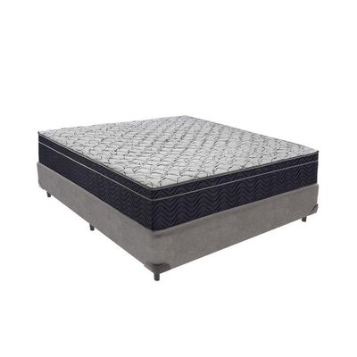 Conjunto Cama Box Casal Colchão Airtech D45 Extra Firme Cinza