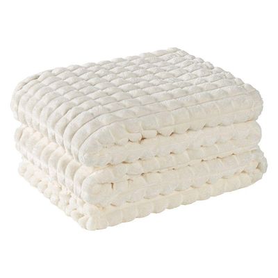 Cobertor Comfy Queen Manta Ultrasoft  - Marfim - Palha