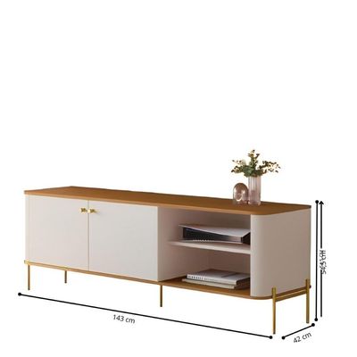 Rack Para 58 Polegadas Olaf Off White Nature Dourado