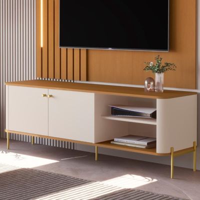 Rack Para 58 Polegadas Olaf Off White Nature Dourado