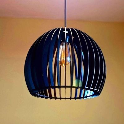 Luminária Teto Tipo Pendente Em Mdf Universo - Completa Cor: Mdf Cru