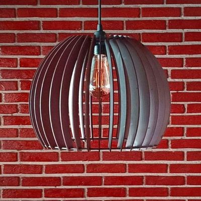 Luminária Teto Tipo Pendente Em Mdf Universo - Completa Cor: Mdf Cru