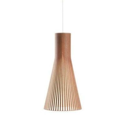 Luminária Teto Tipo Pendente Funil Mdf - Completa Cor: Mdf Cru