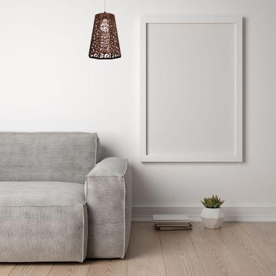 Luminária Teto Tipo Pendente Mdf - Completa Cor: Marrom