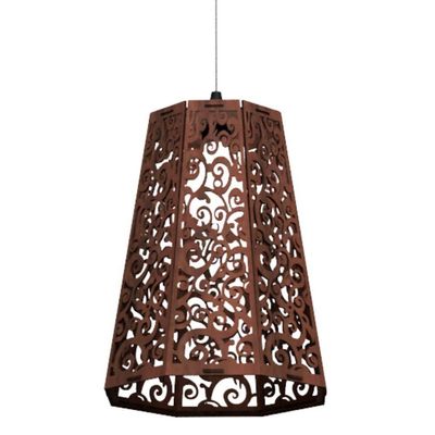 Luminária Teto Tipo Pendente Mdf - Completa Cor: Marrom