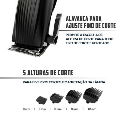 Cortador De Cabelos Britânia BCR03 9 Acessórios 18W 110V