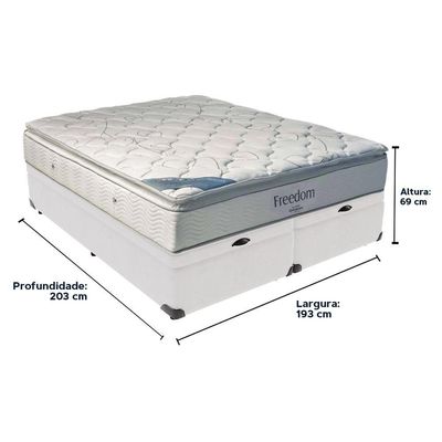 Cama Baú E Colchão King Ortobom Freedom Espuma Viscoelástica D33