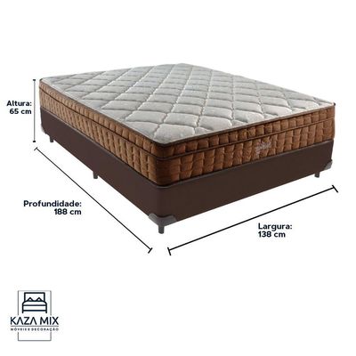 Cama Box Casal E Colchão Ortopédico Star Molas - Marrom