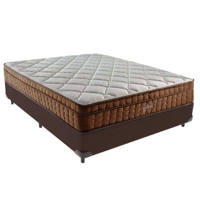 Cama Box Casal E Colchão Ortopédico Star Molas - Cinza