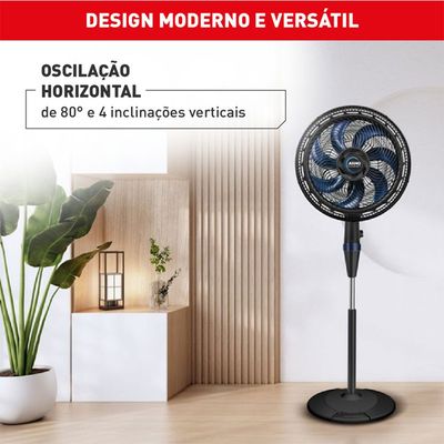 VENTILADOR DE COLUNA ARNO X-TREME 7, 40 CM 7 PÁS 150W VE7C 220V Preto com Azul / 220V