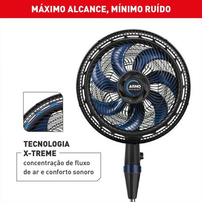 VENTILADOR DE COLUNA ARNO X-TREME 7, 40 CM 7 PÁS 150W VE7C 220V Preto com Azul / 220V