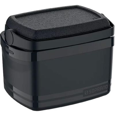 Caixa Térmica Soprano 5L Preta com Alça Retrátil Porta Copos Bebidas Geladas Camping Praia