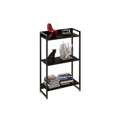 Estante Dynamica 60x30x104cm C/03 Prateleiras Preto ônix / Est.preta Preto ônix / Est.preta