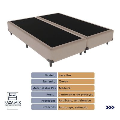 Cama Box Queen E Colchão Molas Ensacadas Berlim Probel - Bege