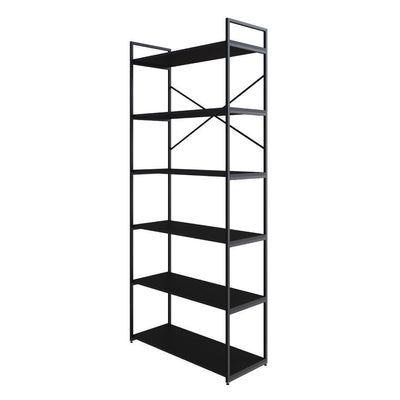 Estante Alta C/06 Prateleiras 185x80x33cm Yon Preto Tx/est.preta Preto Tx/est.preta