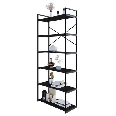 Estante Alta C/06 Prateleiras 185x80x33cm Yon Preto Tx/est.preta Preto Tx/est.preta