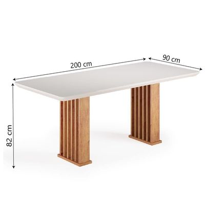 Conjunto De Mesa Sala De Jantar Tampo Com Vidro Mond 2m 8 Cadeiras Bele Veludo Viero Madeirado / Cinza