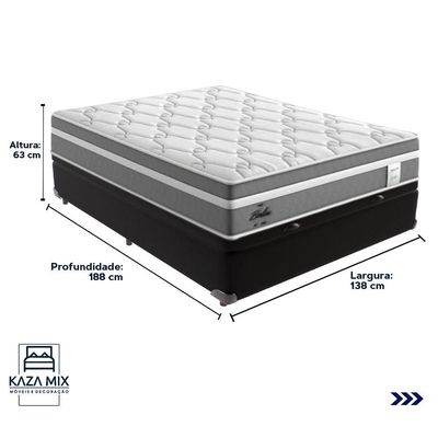 Cama Box Baú Casal E Colchão Molas Ensacadas Berlim Probel - Preto