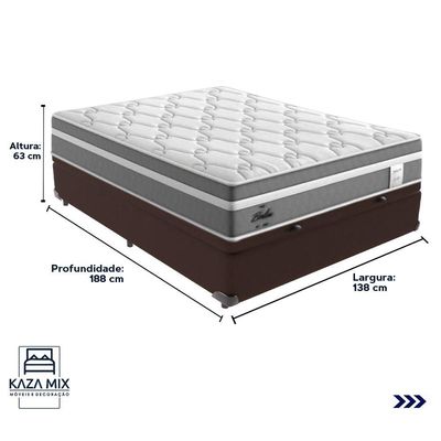 Cama Box Baú Casal E Colchão Molas Ensacadas Berlim Probel - Marrom