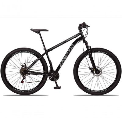 Bicicleta Aro 29 Aço Carbono 21V Cripto Freios A Disco Quadro 17 Preto Prata