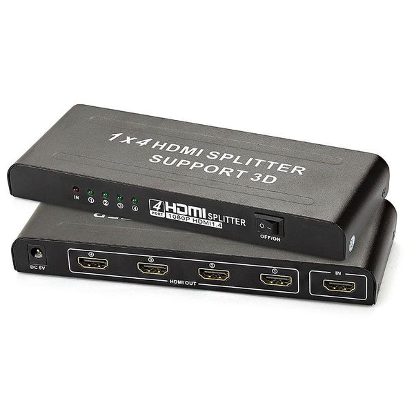 Splitter Hdmi Divisor Hdcp 1 Entrada 4 Saídas Full Hd 1x4 3d