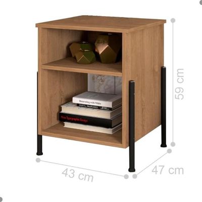 Mesa De Cabeceira Industrial Preto Snow