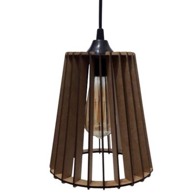 Luminária Teto Tipo Pendente Cairo Mdf - Completa Cor: Marrom