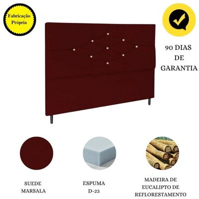Cabeceira Cama Queen 160 Cm Camboriú Suede Marsala E Frame