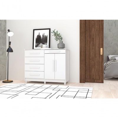 Cômoda Muskogee 5 Gavetas 2 Portas Branco