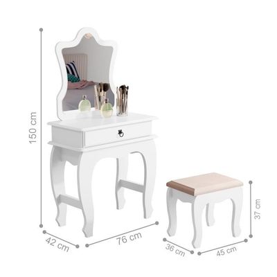 Penteadeira Infantil Laila Premium Com Banqueta Branco