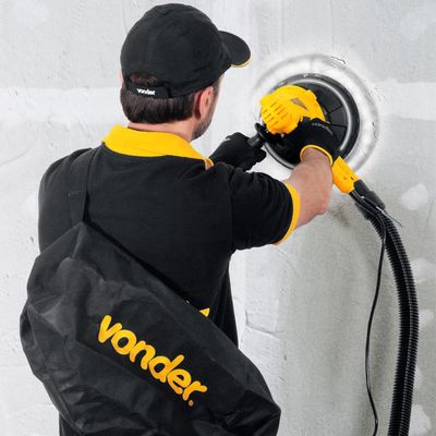 Lixadeira de Parede Vonder LPV750 127V Led Saco de Aspiração Máquina de Lixar Teto Massa Corrida