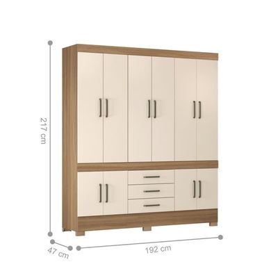 Guarda Roupa Casal 10 Portas Emilia Amendola Off-white
