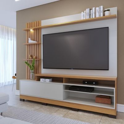 Home Ripado Tvs 65 E 8 Pés Cia Freijó Off White