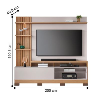 Home Ripado Tvs 65 E 8 Pés Cia Freijó Off White