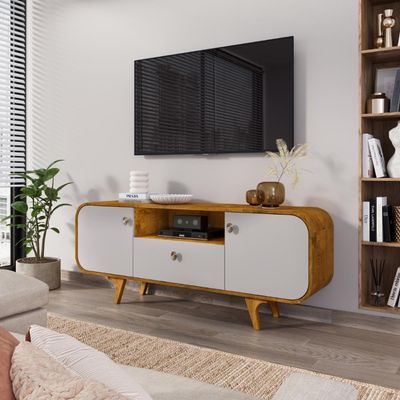 Rack Para 55 Polegadas Conceiçao Naturalle Off White