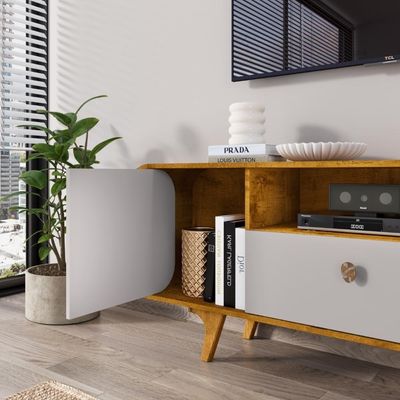Rack Para 55 Polegadas Conceiçao Naturalle Off White
