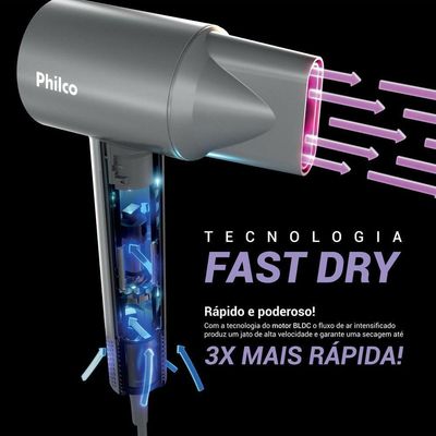 Secador de Cabelos Philco 1600W 4 temperaturas PSC3600 110V