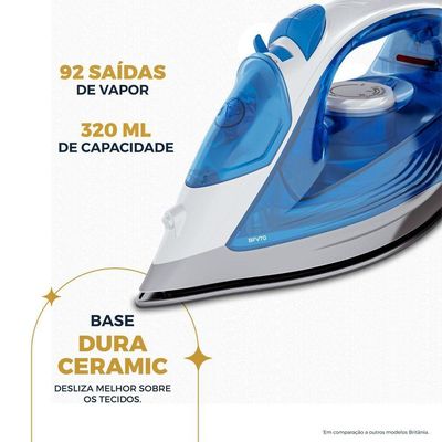 Ferro De Passar A Vapor Britânia 320ml Base Cerâmica  110V