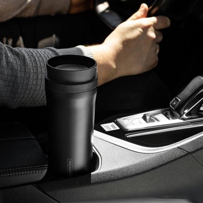 Copo Térmico Tramontina 460ml Inox Preto com Bocal 360° Quente Frio Garrafa Café