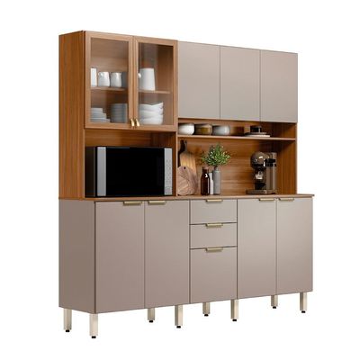 Cozinha Compacta Amora 10 PT 2 GV Amêndola e Nude