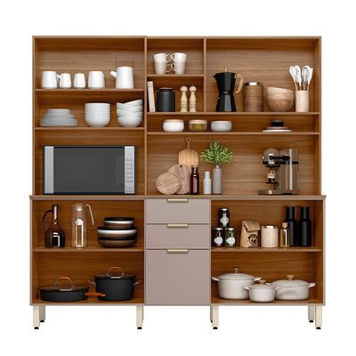Cozinha Compacta Amora 10 PT 2 GV Amêndola e Nude