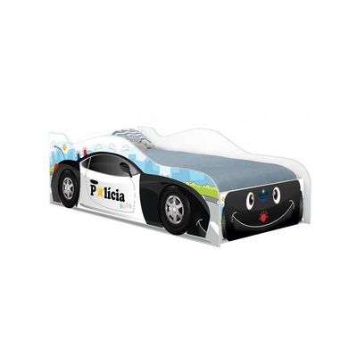 Cama Carro Polícia Baby Kids Infantil Com Colchão